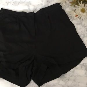 Black high waisted flowy shorts